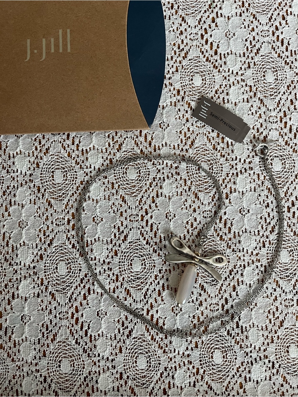 J.Jill Long Silver Dragonfly Necklace